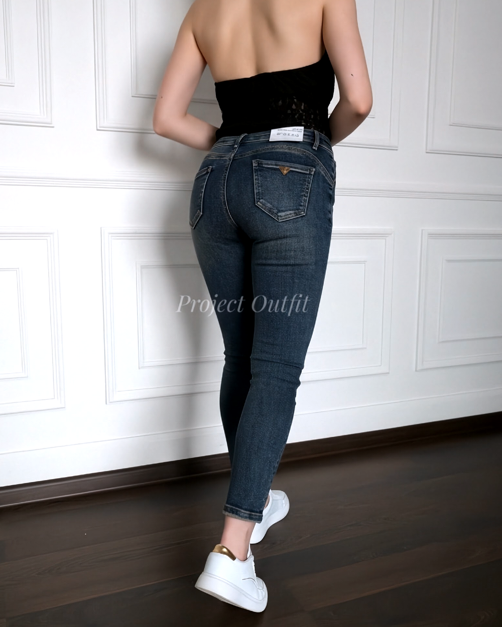 Spodnie jeansowe M.Sara - skinny jeans z przetarciami