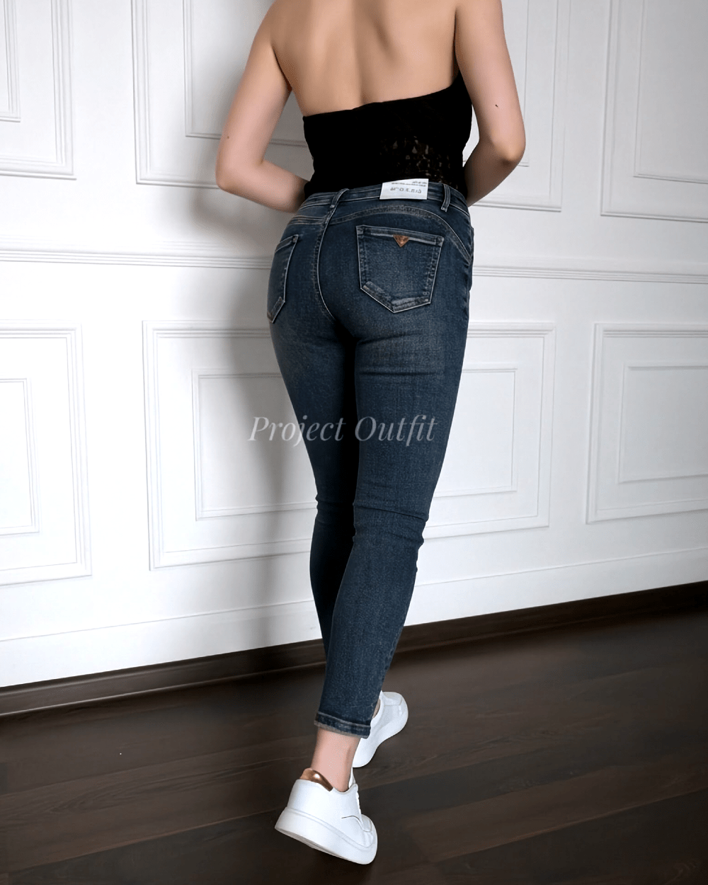 Spodnie jeansowe M.Sara - skinny jeans z przetarciami