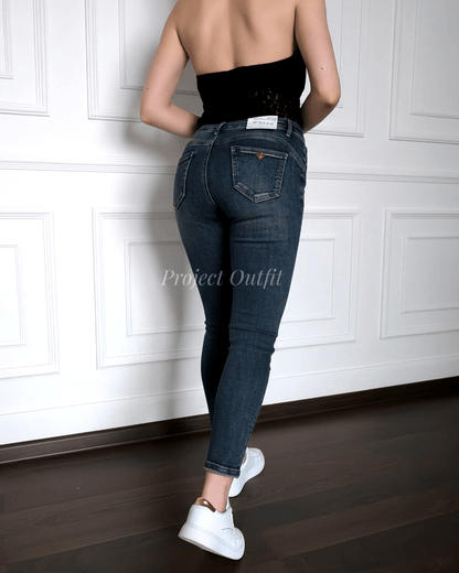 Spodnie jeansowe M.Sara - skinny jeans z przetarciami