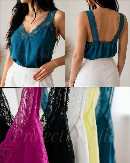 Włoski top z koronką PLUS SIZE - 5 kolorów