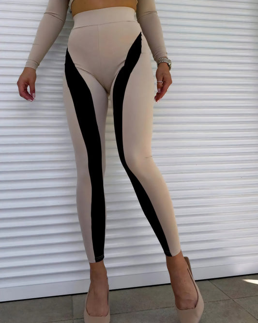 Legginsy Dirty By Me - beżowo czarne