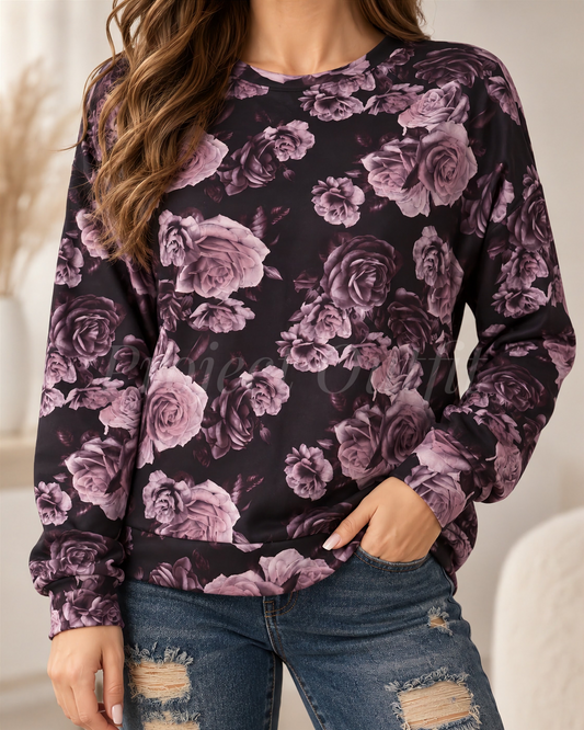 Włoska bluza w róże