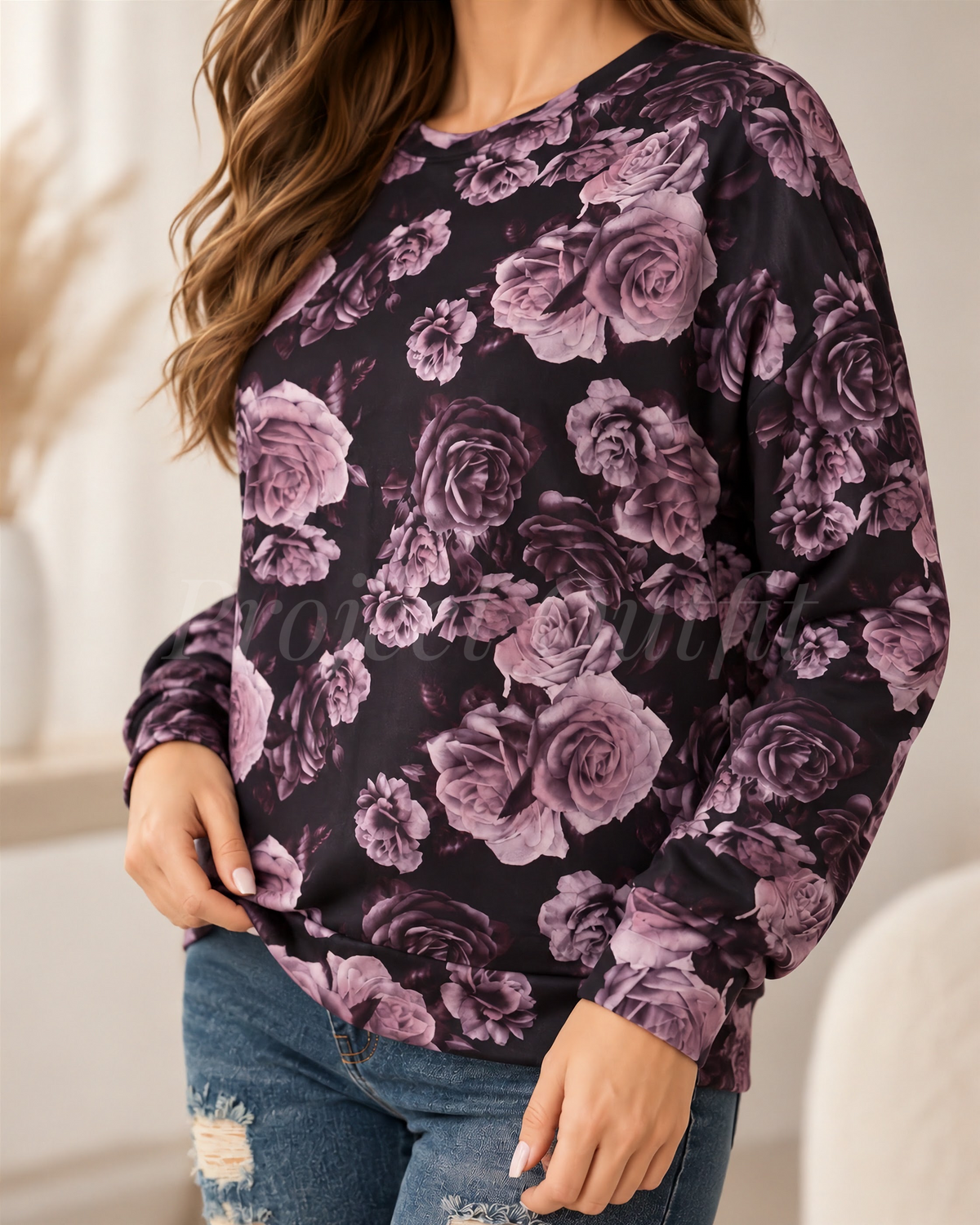 Włoska bluza w róże