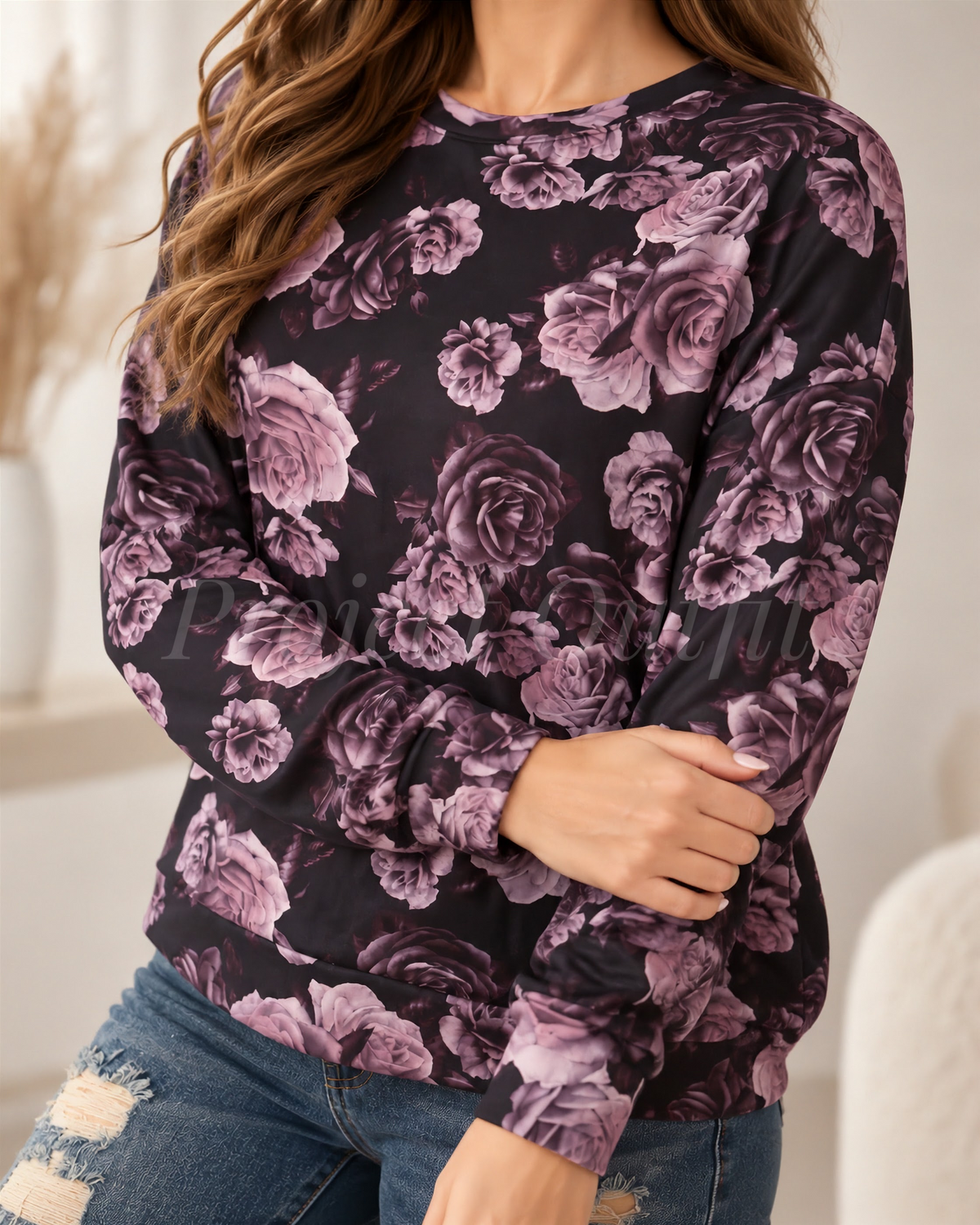 Włoska bluza w róże